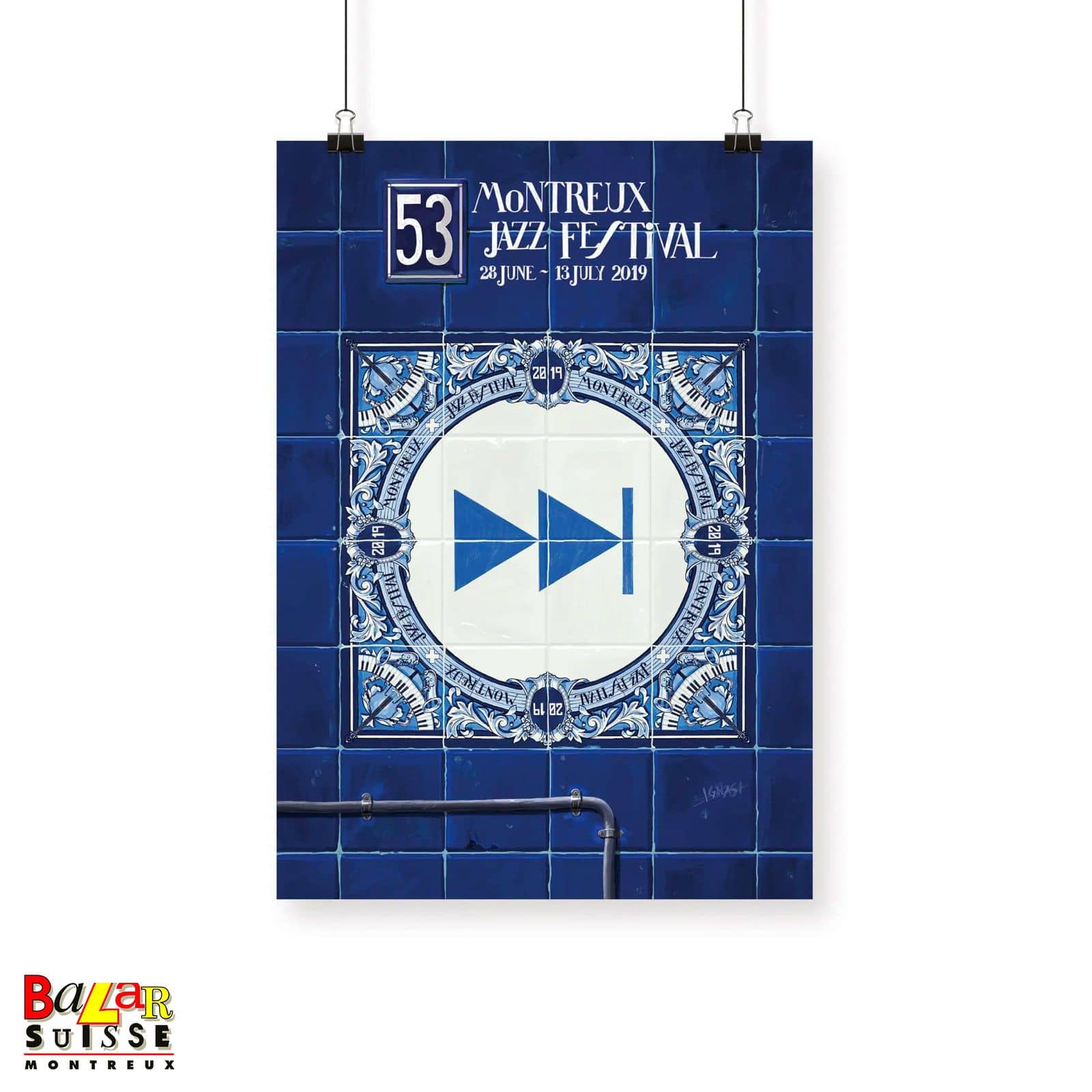 Affiche Montreux Jazz Festival 2019 - bleu - avance - Ignasi Monreal