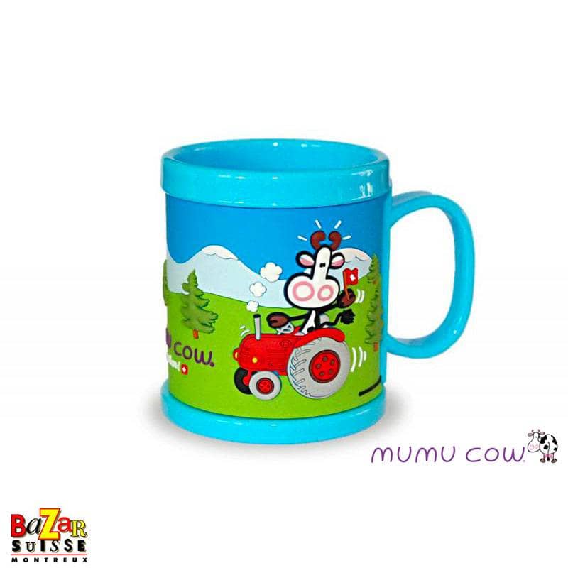 Tasse en plastique Mumu Cow - bleue