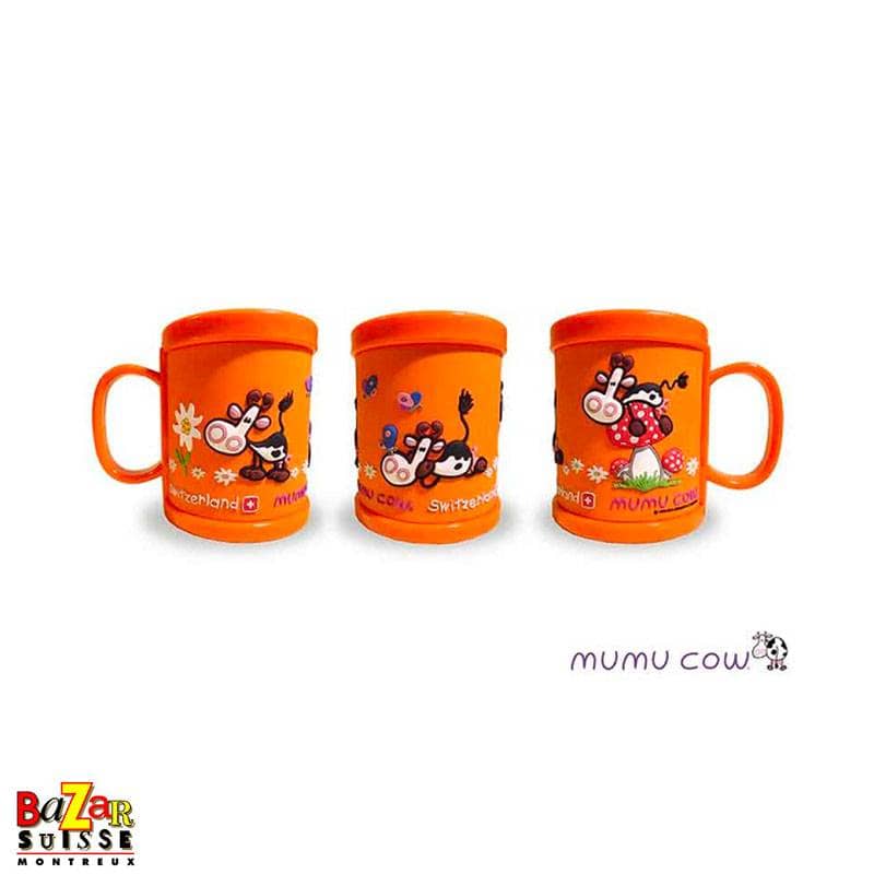 Tasse en plastique Mumu Cow - orange