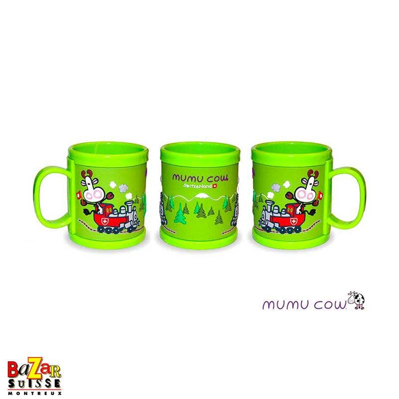 Tasse en plastique Mumu Cow - verte