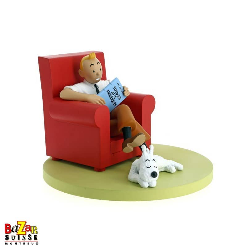 Figurine Tintin dans le fauteuil rouge - Icônes