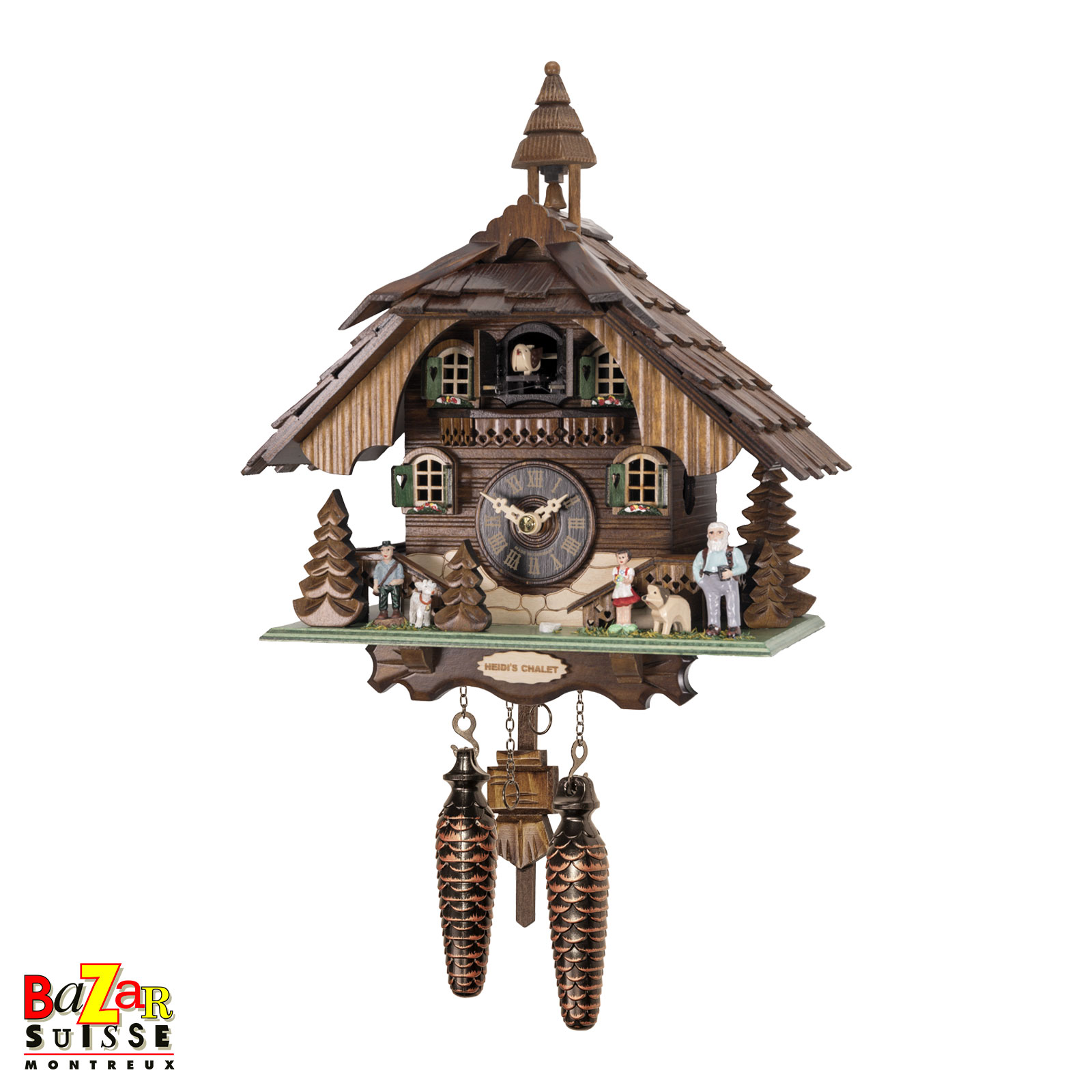 Coucou à quartz musical - maison de Heidi - 31,5 cm