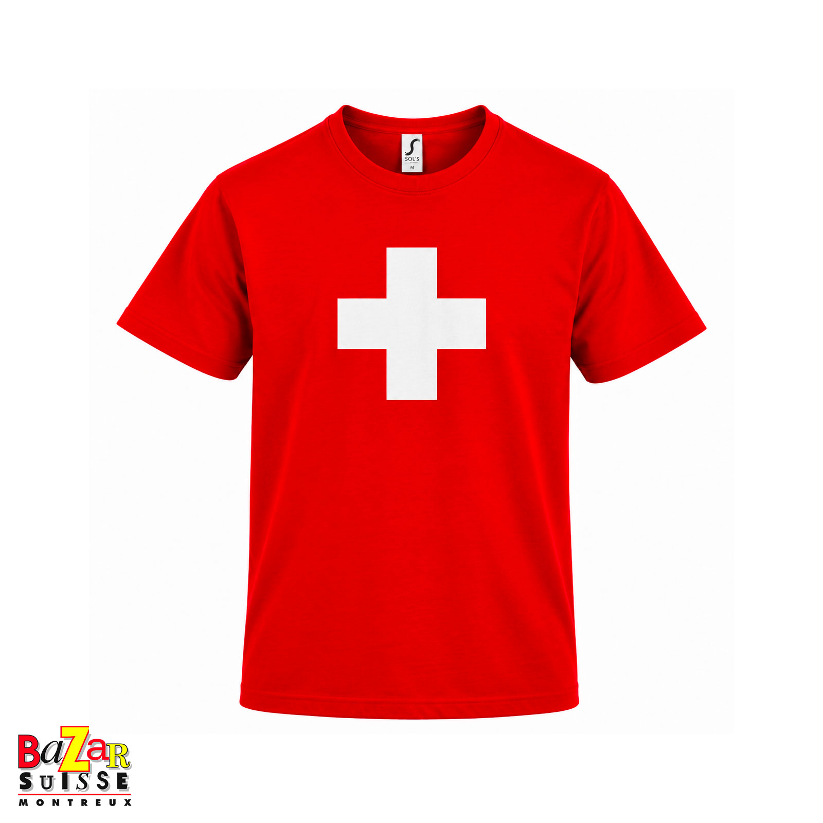 T-shirt à croix suisse - rouge