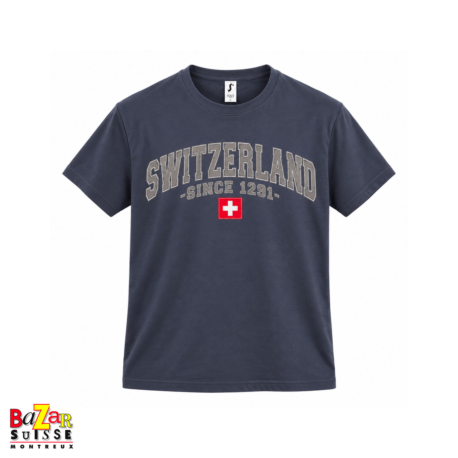 T-shirt Switzerland Since 1291 bleu marine