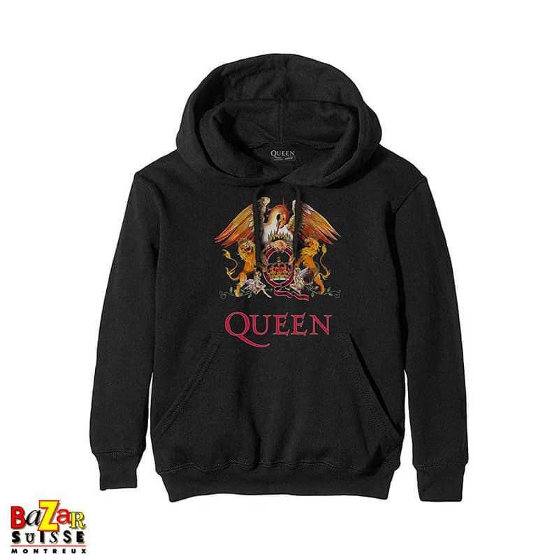 Sweat à capuche Queen Crest noir