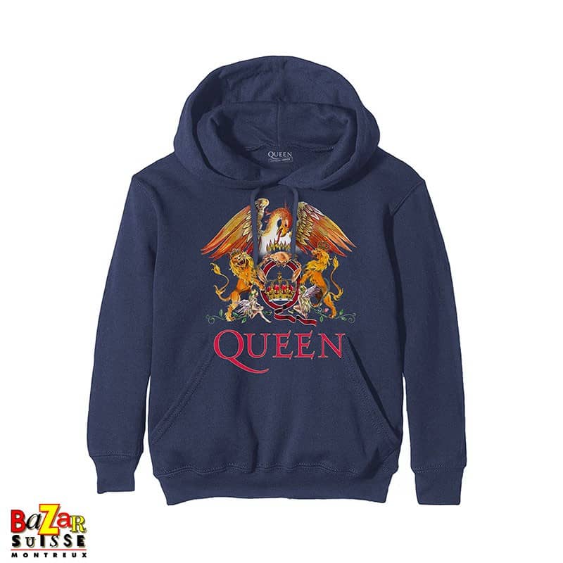 Sweat à capuche Queen Crest bleu marine