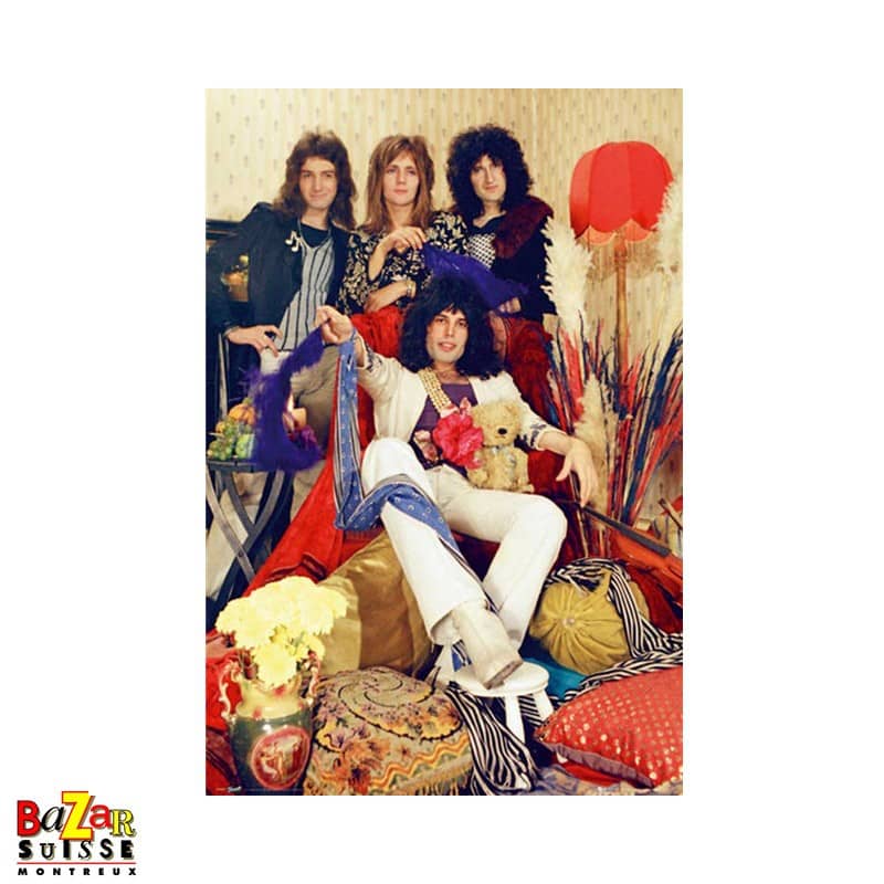 Poster Queen - portrait du groupe en couleur - 91,5 x 61 cm