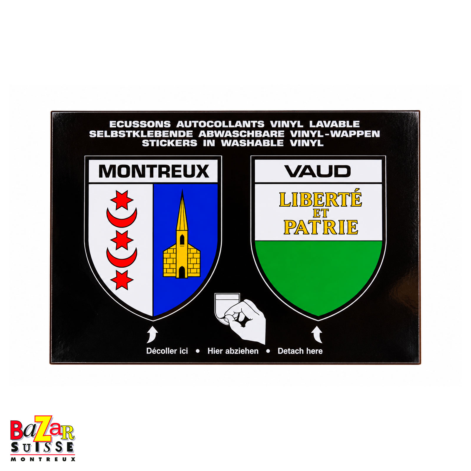Autocollants Montreux et Vaud - écussons en vinyle