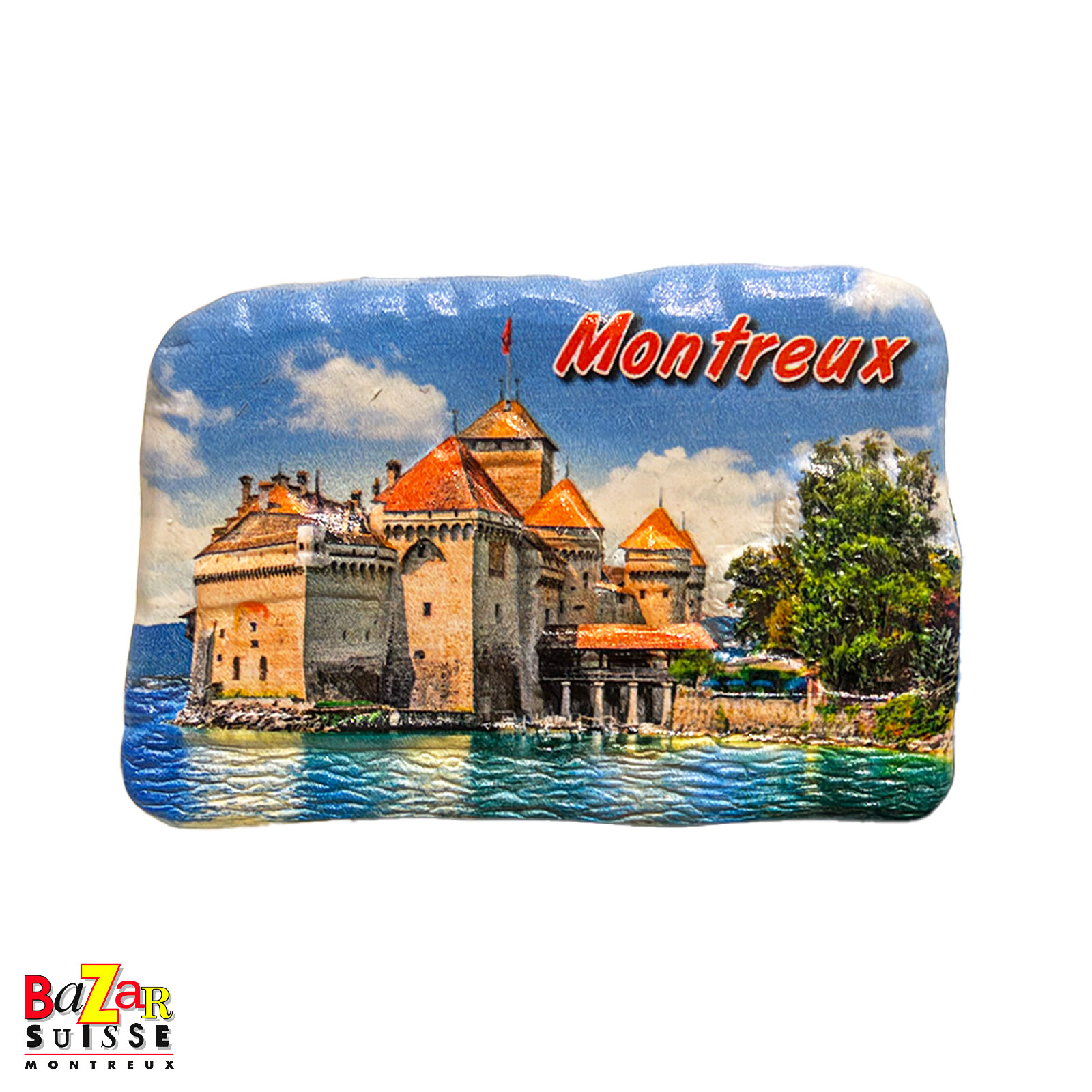 Aimant Montreux - vue du château de Chillon - 8 x 5,5 cm