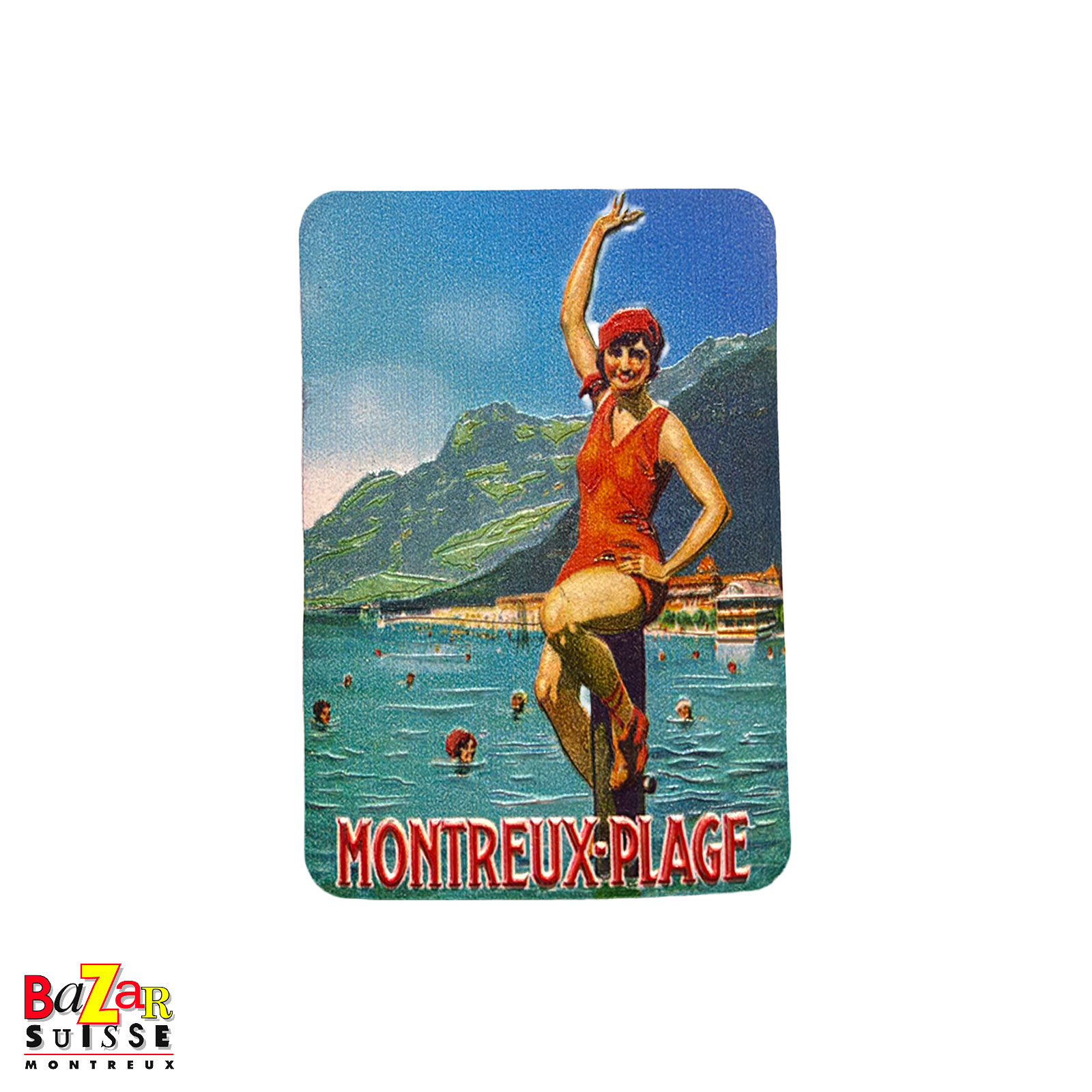 Aimant Montreux-Plage - rectangle à coins arrondis