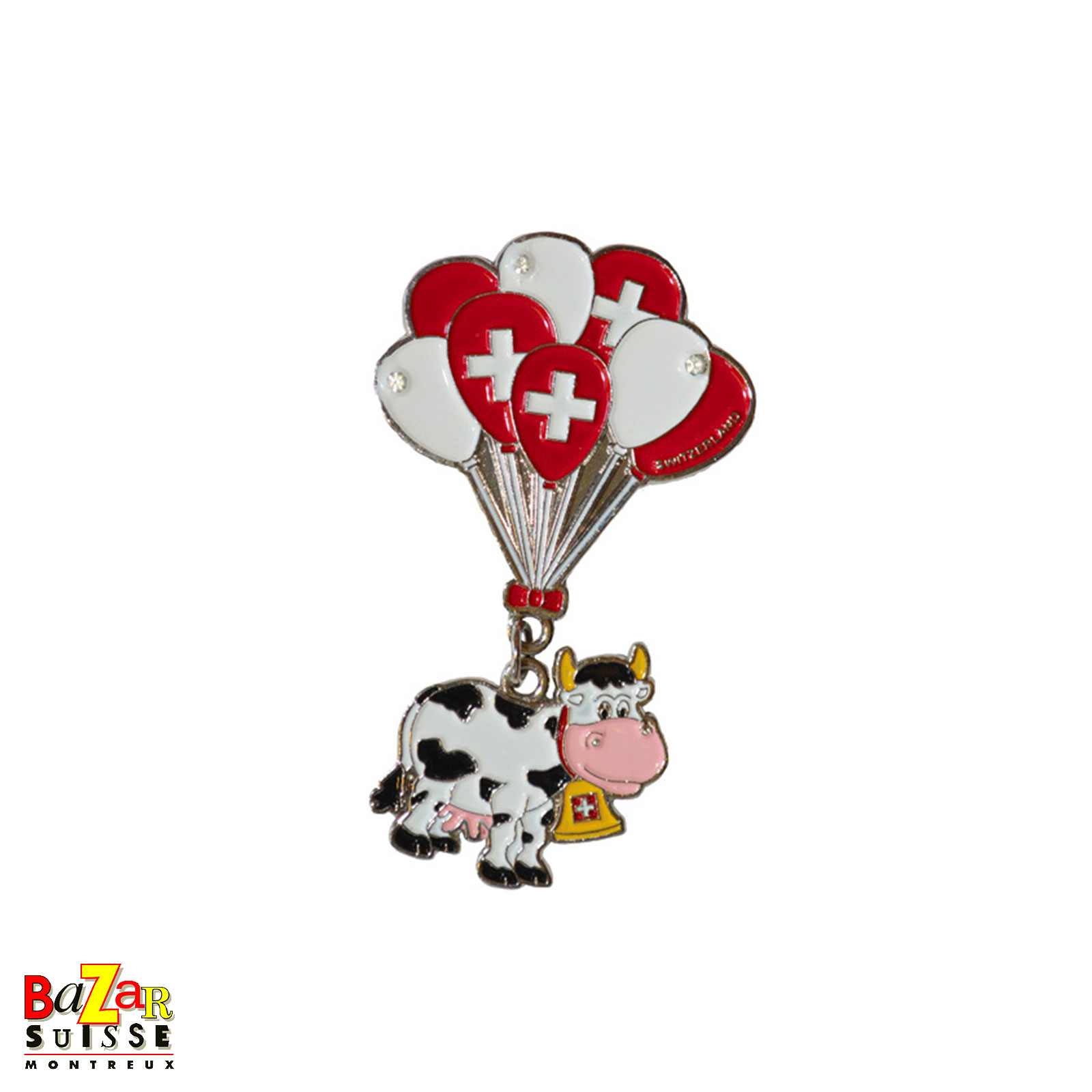 Aimant vache avec ballons en métal