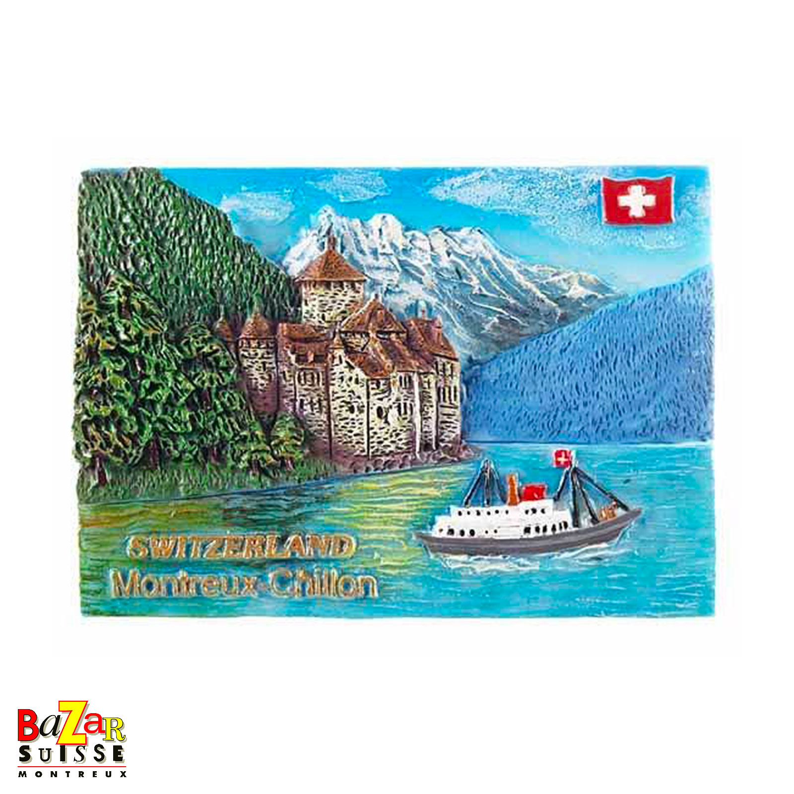 Aimant Montreux/Chillon - château et bateau