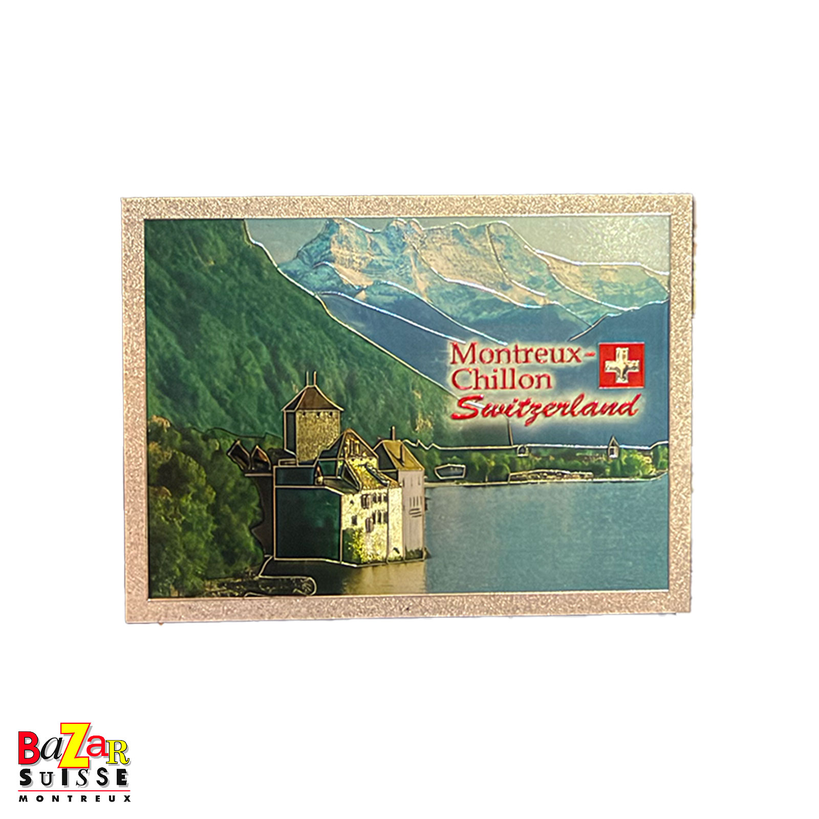 Aimant Montreux/Chillon à cadre brillant