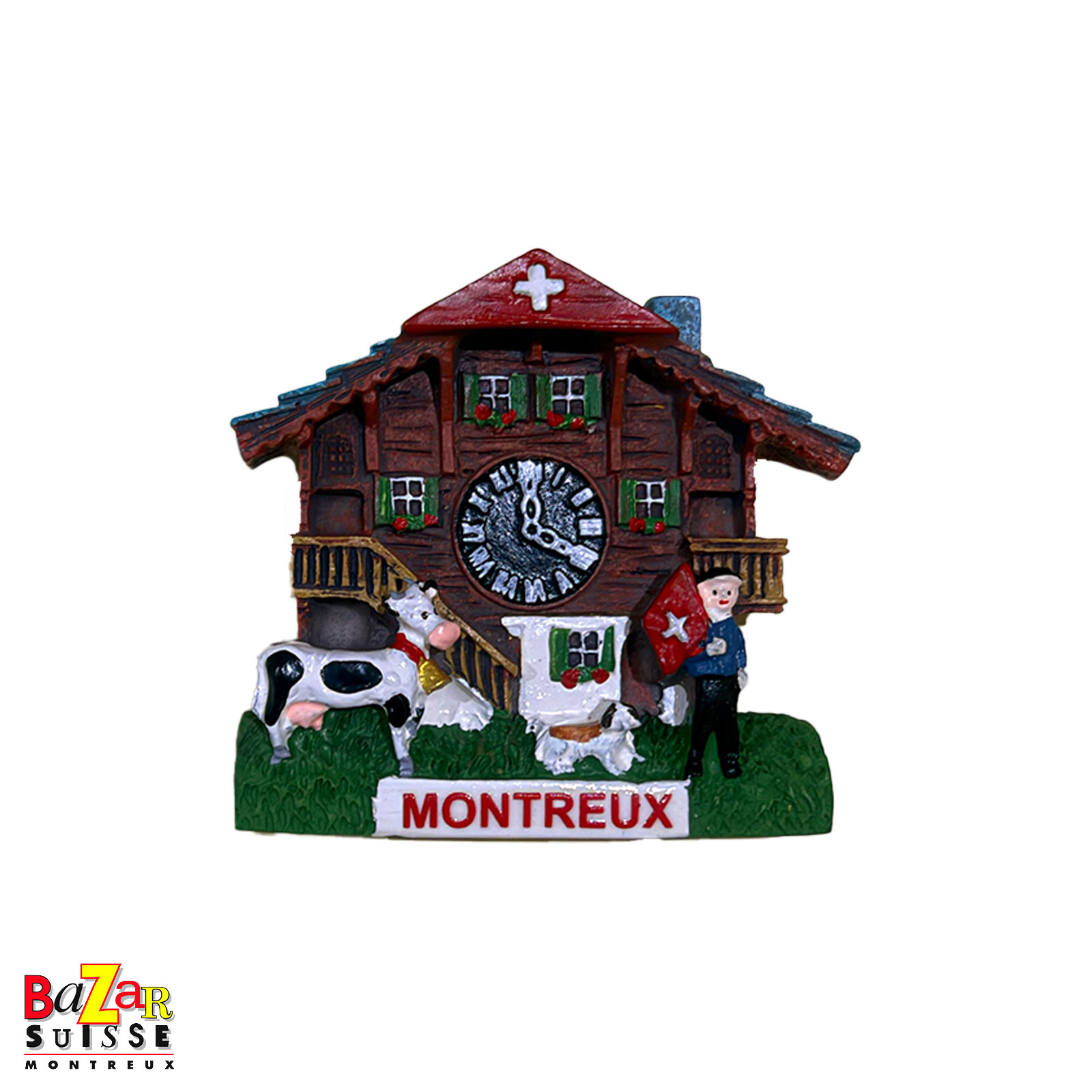 Aimant chalet suisse - 6,5 x 6,5 cm