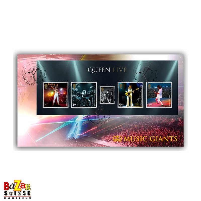 Timbres Queen Live - enveloppe Premier Jour