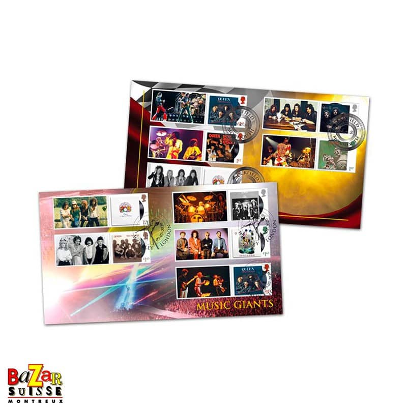 Timbres Queen Album Cover Collectors Sheet - paire d’enveloppes