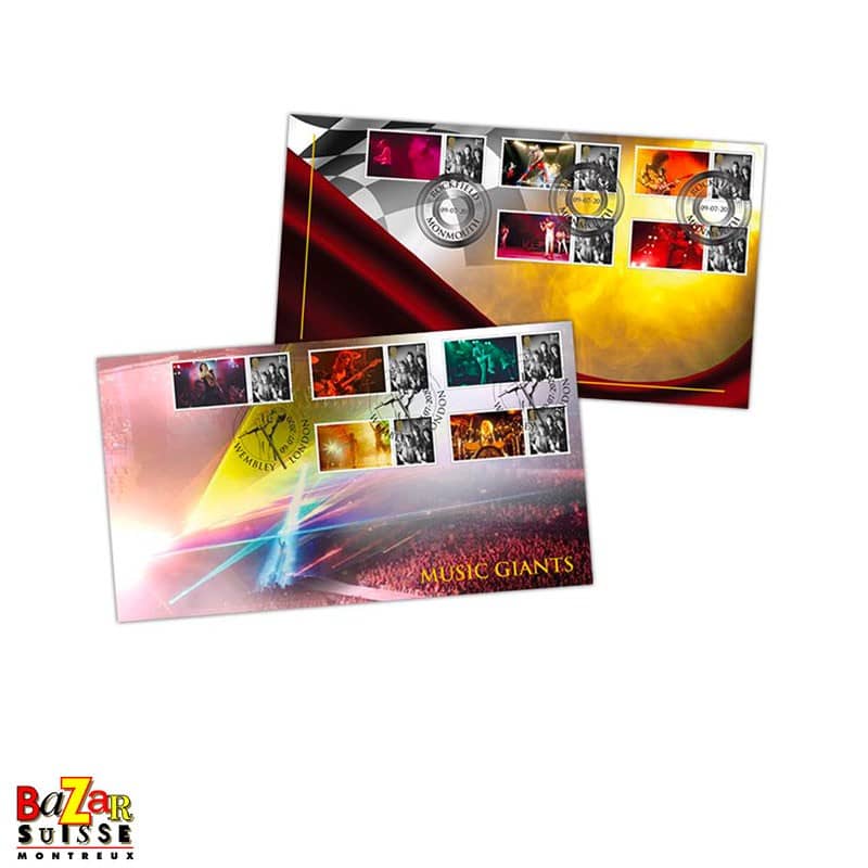 Timbres Queen Live Collectors Sheet - paire d’enveloppes