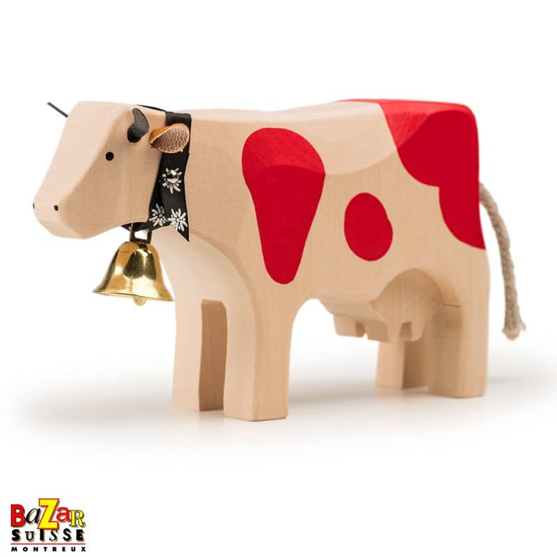 Vache en bois Trauffer - rouge - grande