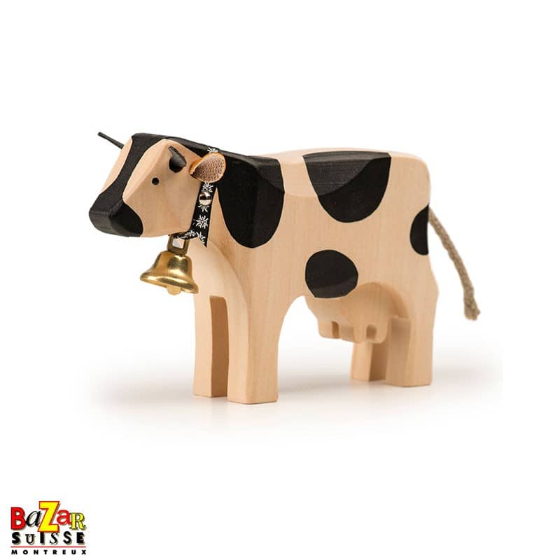 Vache en bois Trauffer - noire - moyenne
