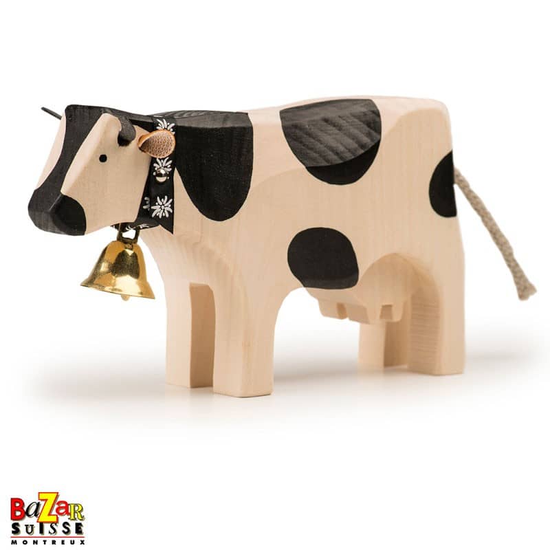 Vache en bois Trauffer - noire - grande