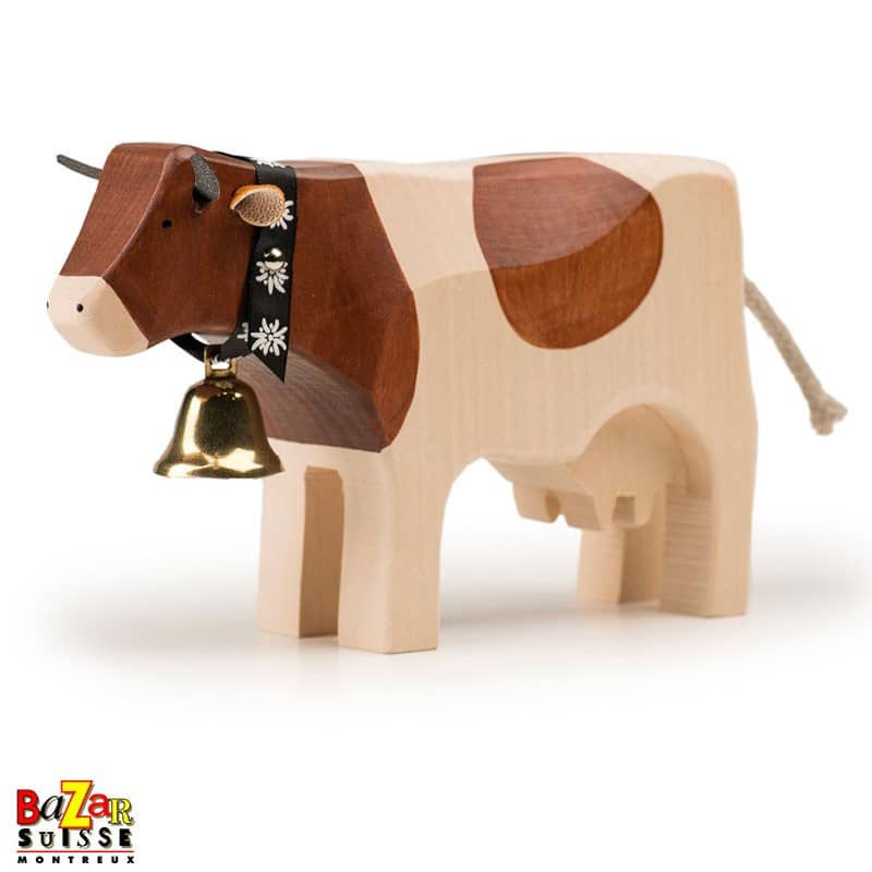 Vache en bois Trauffer - brune - grande