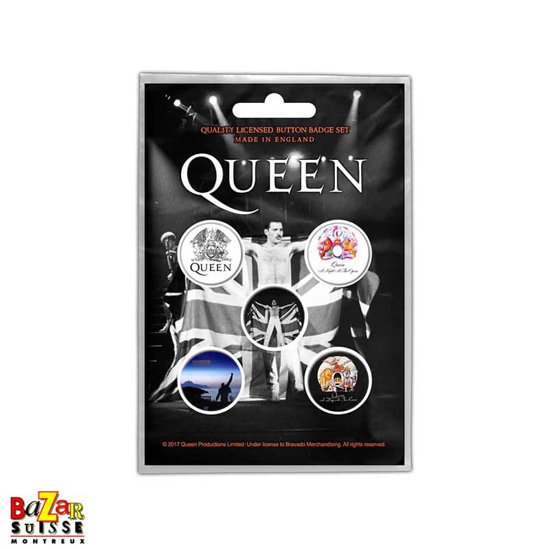 Lot de 5 badges Queen - Freddie
