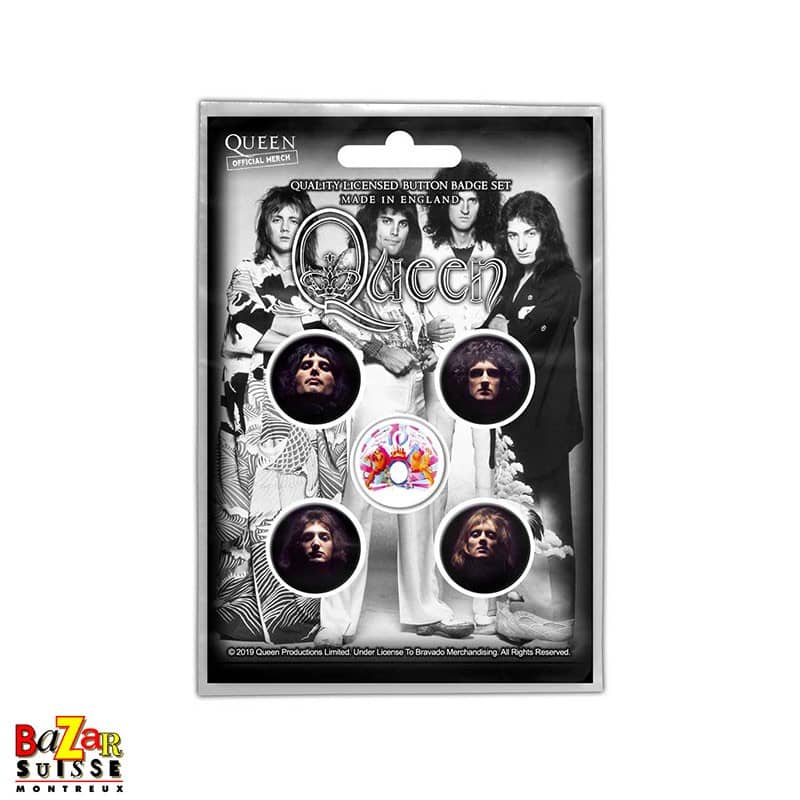 Lot de 5 badges Queen - Faces