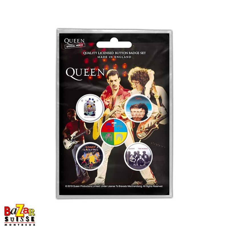 Lot de 5 badges Queen - Later Albums
