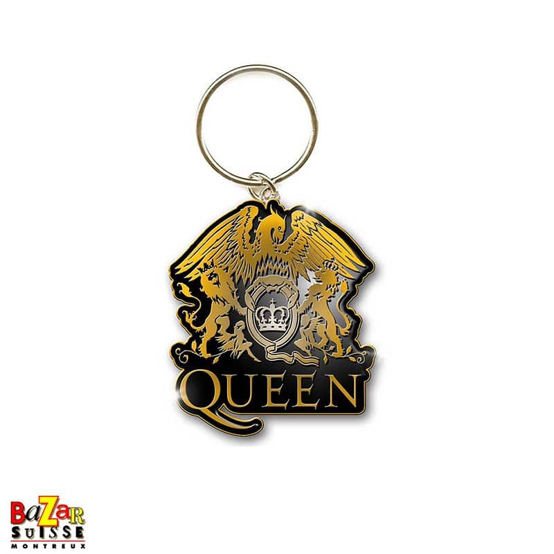 Porte-clés Queen Crest doré en métal