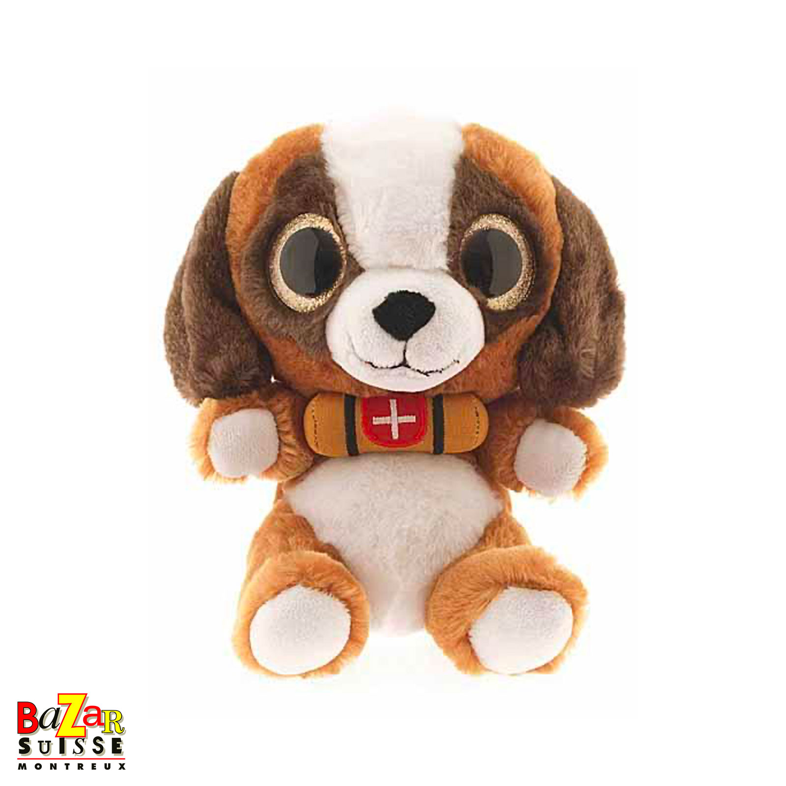 Peluche Saint-Bernard aux grands yeux - 22 cm
