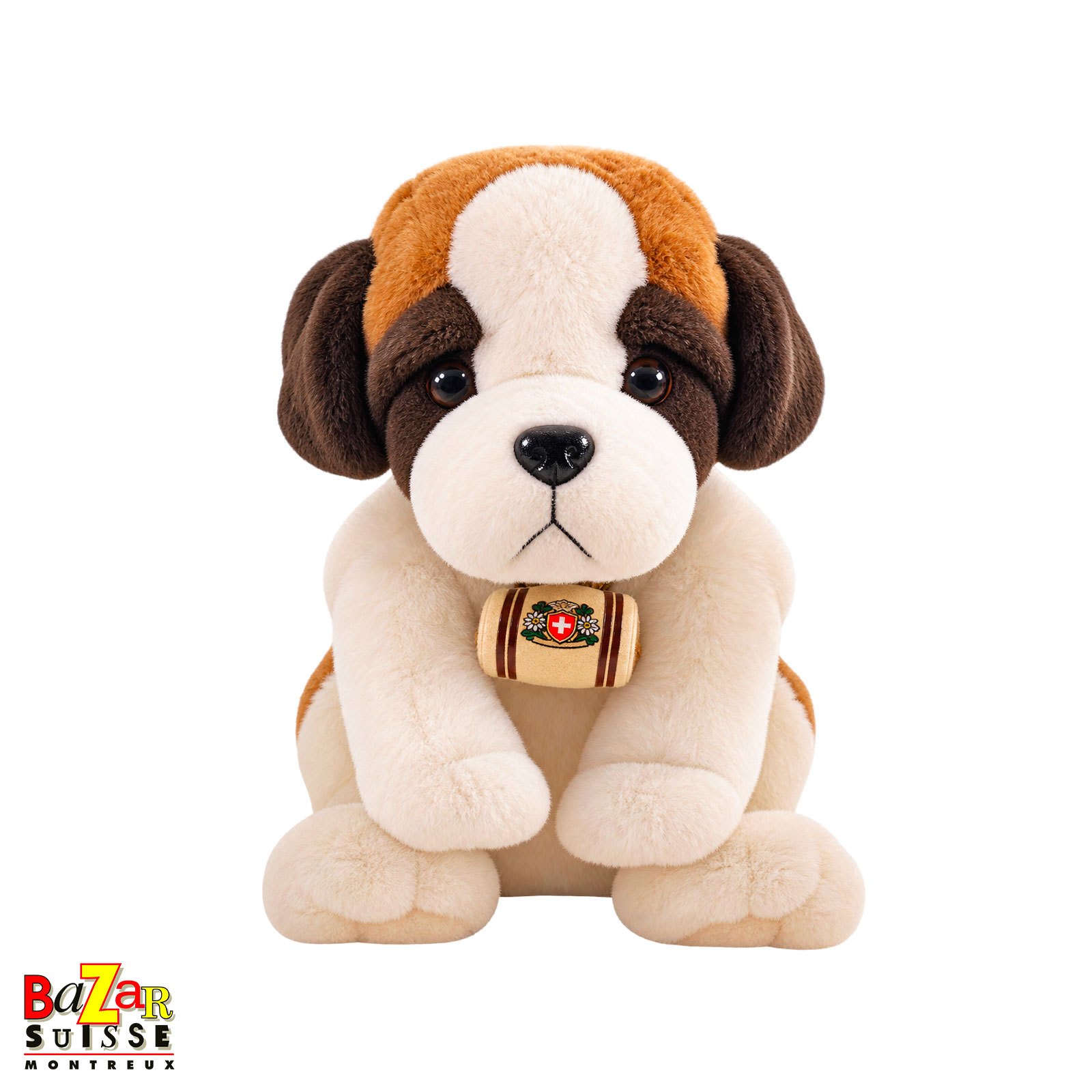 Peluche Saint-Bernard assis - 25 cm