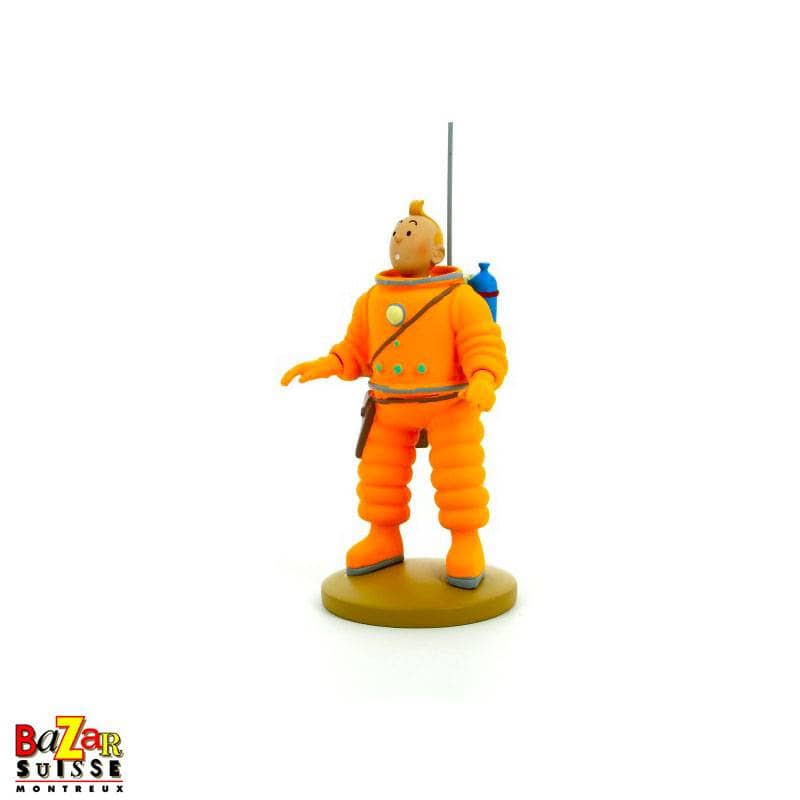 Figurine Tintin cosmonaute - Résine, 15 cm