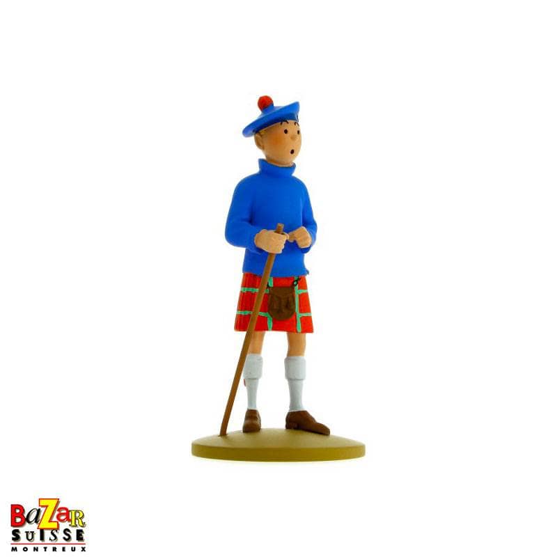 Figurine Tintin en kilt - Résine, 13 cm