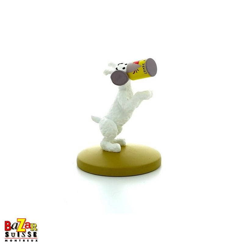Figurine Milou et la boîte de crabe - Résine, 6,5 cm