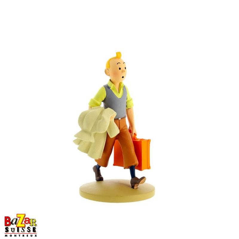 Figurine Tintin en route - Résine, 12 cm