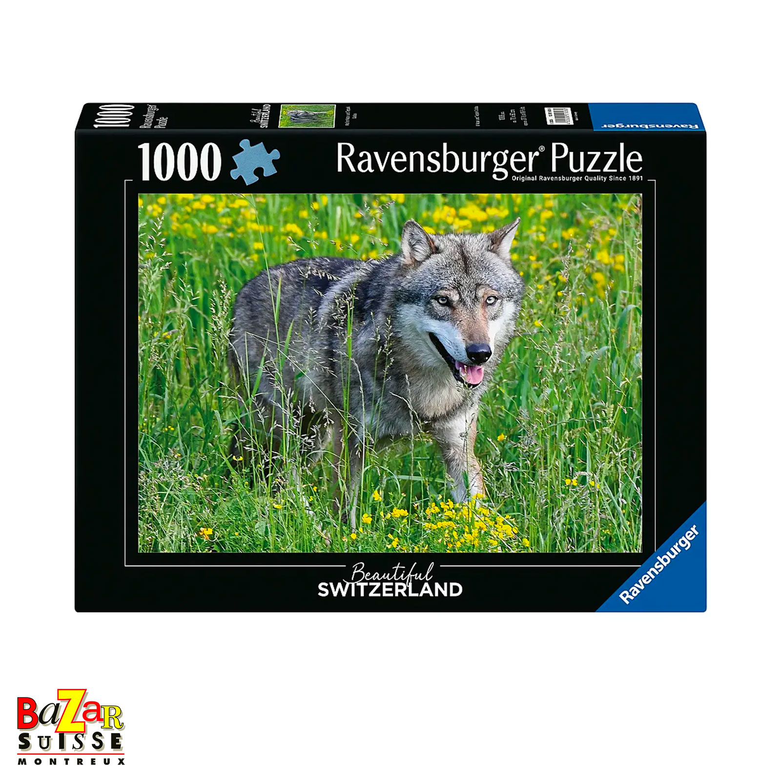 Puzzle Loup au Parc naturel et animalier de Goldau - Ravensburger, 1 000 pièces