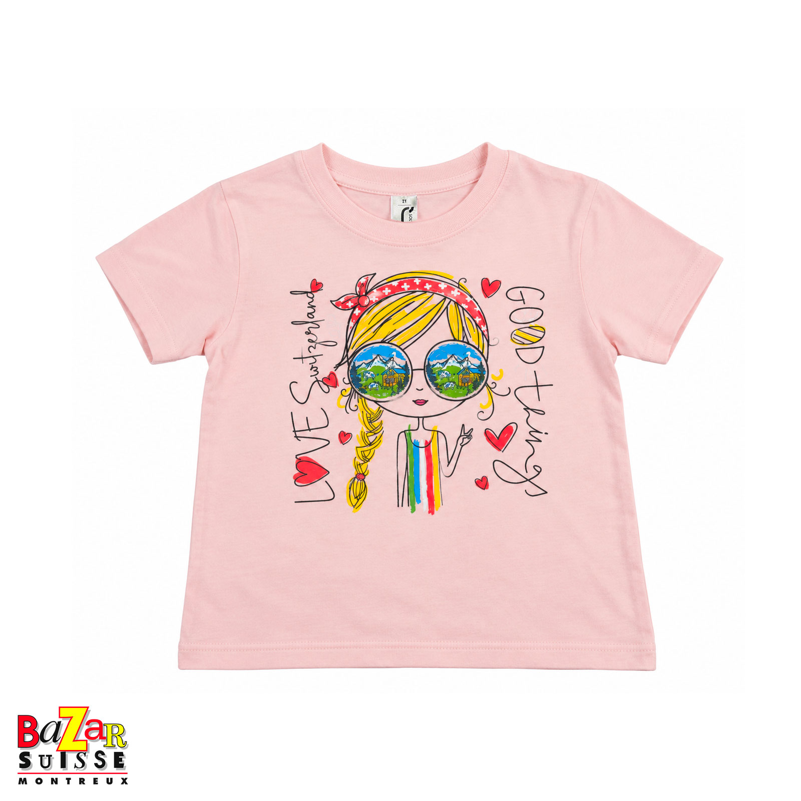 T-shirt enfant fille Love Switzerland