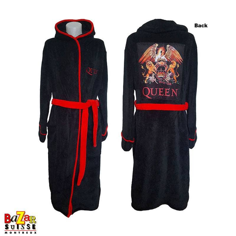Peignoir unisexe Queen Crest - noir et rouge