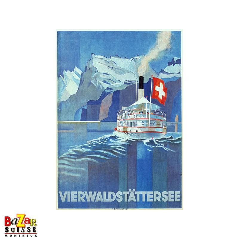 Poster Lac des Quatre-Cantons - bateau à vapeur