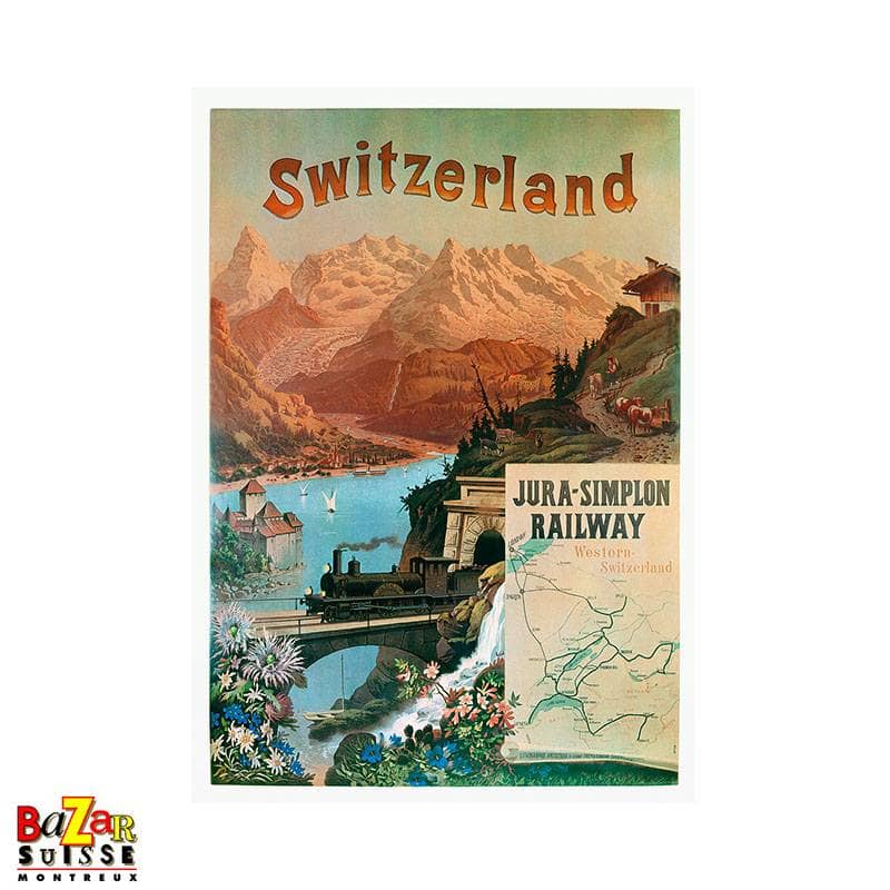 Poster Switzerland - Jura-Simplon Railway